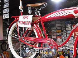 SCHWINN 1946 TANK BIKE Beautifully Restored By Vintage Bicycle Shop-