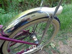 SCHWINN 1965 Violet Super DeLuxe Sting-ray Bicycle-Vintage BikeOriginal May 65