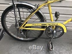 SCHWINN 1970 Fastback Sting-ray 5 speed Bicycle Vintage Original Stingray Yellow