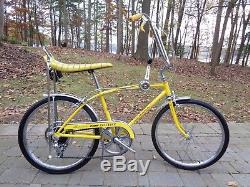 SCHWINN 1971 FASTBACK 5 speed Sting-ray Bicycle-Vintage BikeOriginal 71LEMON