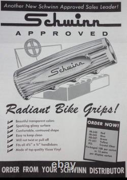 SCHWINN BICYCLE VINTAGE NOS VIOLET JELLO HAND GRIPS 1960's ORIG