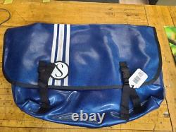 SCHWINN MESSENGER BAG BLUE GLITTER Sparkle Vinyl Chrome Bicycle Pack bike VTG