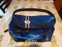 SCHWINN MESSENGER Bag BLUE GLITTER by Chrome USA Bicycle Pack bike back Vintage