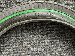 Schwinn 20 x 2.125 PEA PICKER KRATE REAR GRIPPER SLIK Tire-NOS GREEN Line