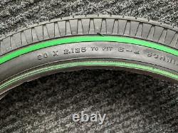 Schwinn 20 x 2.125 PEA PICKER KRATE REAR GRIPPER SLIK Tire-NOS GREEN Line