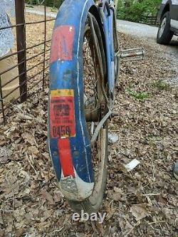 Schwinn American Blue Mens Bicycle Bloomington Indiana Bike Tag Howard Chevy Vtg