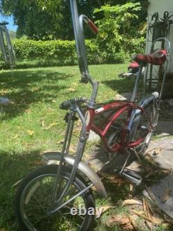 Schwinn Apple Krate Sting-Ray 20 in Cruiser Bike Red/Silver Steel Frame Vintage