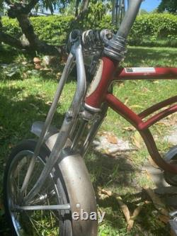 Schwinn Apple Krate Sting-Ray 20 in Cruiser Bike Red/Silver Steel Frame Vintage