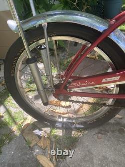 Schwinn Apple Krate Sting-Ray 20 in Cruiser Bike Red/Silver Steel Frame Vintage