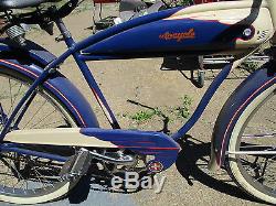 Schwinn Auto Cycle Boys Tank Cruiser Bike Bicycle 1950s Vintage Frame 18-1/2