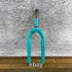 Schwinn BMX Fork 20 in Predator Teal 1 in Threaded Freestyle OG 80s Tapered 5.5