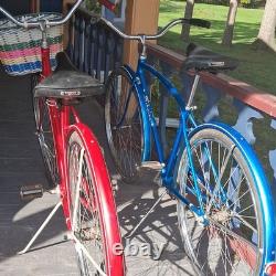 Schwinn Breeze 1971 Vintage Cruiser Bike 26 Red With Woven Badket & Speedster