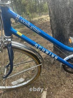 Schwinn Collegiate Blue Vintage Steel Cruiser Caliper Brake Bicycle