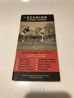 Schwinn Collegiate Sport 5 Speed Vintage 1969 Mens Bike Free Shipping