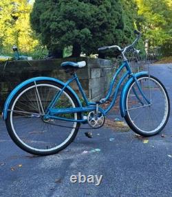 Schwinn Hollywood Cruiser Bicycle Vintage 1963 Blue Women's Girls Beach Bike