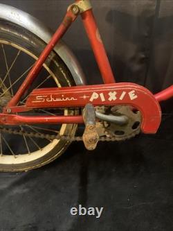 Schwinn Pixie Bicycle Red Original W Mummers Sticker Needs Tlc