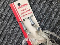 Schwinn SILVER Glitter Bicycle Streamers-Vintage NOS Stingray on Card
