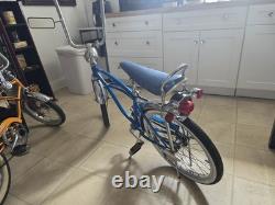 Schwinn Sting-Ray Blue Chrome 20 Wheel Collectible Vintage Bicycle Complete