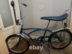 Schwinn Sting-Ray Vintage Cruiser Bike 20 in Blue/Silver Steel Coaster Brake