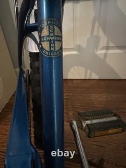 Schwinn Sting-Ray Vintage Cruiser Bike 20 in Blue/Silver Steel Coaster Brake
