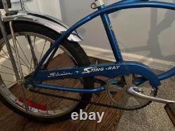 Schwinn Sting-Ray Vintage Cruiser Bike 20 in Blue/Silver Steel Coaster Brake