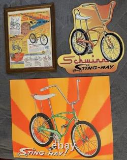 Schwinn Stingray 1964 Large Poster 1965 Metal Sign And Vintage Ad Rare Lot