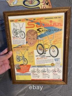 Schwinn Stingray 1964 Large Poster 1965 Metal Sign And Vintage Ad Rare Lot