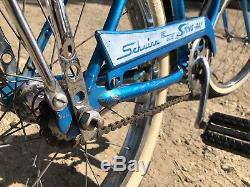Schwinn Stingray Deluxe 1965 Vintage Nice Original Blue Bicycle USA Tires