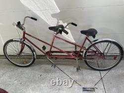 Schwinn Twin Tandem Bike Vintage Orange and Silver Good Condition