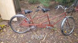 Schwinn Twin Tandem Bike Vintage Orange and Silver Good Condition