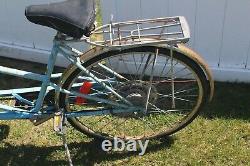 Schwinn Twinn Deluxe Tandem For Two Bicycle Vintage Blue Bike With Rear Rack