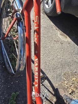 Schwinn Varsity Vintage Cruiser Bike Red 23in Steel Frame 27in Side Pull