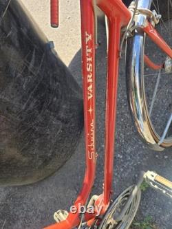Schwinn Varsity Vintage Cruiser Bike Red 23in Steel Frame 27in Side Pull