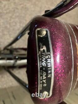 Schwinn Vintage 1969 Purple Girls Schwinn Stardust Sting-Ray Bicycle Slick Tire