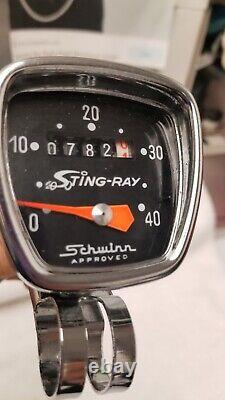 Schwinn Vtg Stingray Bicycle Speedometer 20 Inch Speedo Drive & Cable Used Clean