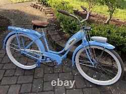 Schwinn Woman's Bicycle Vintage 1951 Starlet Springer Light Blue Rebuild