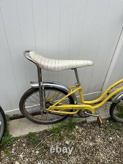 Schwinn'lil chik' Original yellow Groovy banana seat bike Vintage