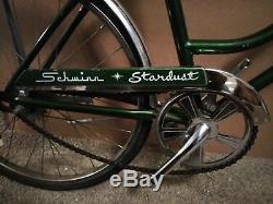 Schwinn stardust campus green w basket holder vintage banana seat bike stingray