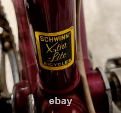 VINTAGE 1980s SCHWINN WORLD SPORT MENS 10 SPEED BICYCLE Burgundy Color New TIRES