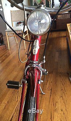Vintage Lightweight Mens Red 1955 Schwinn Varsity 3 Speed Bicycle Boys 26 W11