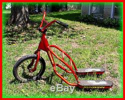 Vintage Rare Schwinn Red Gladiator Fs 2-foot 3-wheel Scooter Bike Model #161379