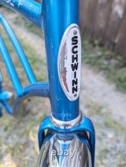 VINTAGE SCHWINN 26 Blue S MONOGRAM TYPHOON Chicago Bicycle ALL ORIGINAL 1977