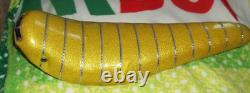 VINTAGE SCHWINN STINGRAY YELLOW With SILVER INLAY BICYCLE BANANA SEAT 18 LONG