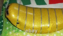 VINTAGE SCHWINN STINGRAY YELLOW With SILVER INLAY BICYCLE BANANA SEAT 18 LONG