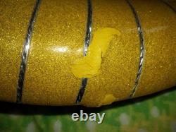 VINTAGE SCHWINN STINGRAY YELLOW With SILVER INLAY BICYCLE BANANA SEAT 18 LONG