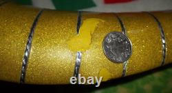 VINTAGE SCHWINN STINGRAY YELLOW With SILVER INLAY BICYCLE BANANA SEAT 18 LONG