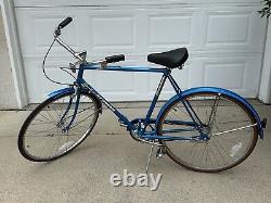 VINTAGE Schwinn Collegiate Bicycle 1984 Mens 26 Blue 3 Speed Mint Condition