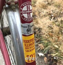 VINTAGE Schwinn Speedster 3 Speed Bicycle Men's Bike Chicago 100% ORIG NICE