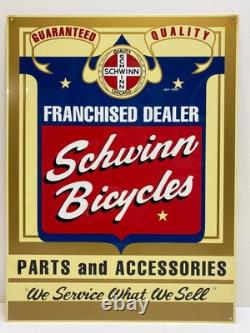 VINTAGE steel FRANCHISED DEALER Schwinn Bicycle SIGN 15 X 20
