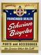 Vintage Steel Franchised Dealer Schwinn Bicycle Sign 15 X 20